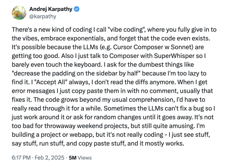 <em><a href="https://x.com/karpathy/status/1886192184808149383?lang=en">From @karpathy on X.</a></em>