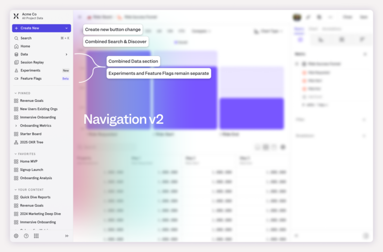 Mixpanel navigation experiment winning layout