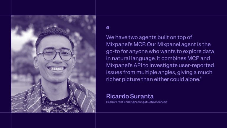Mixpanel MCP customer quote DANA Indonesia using API