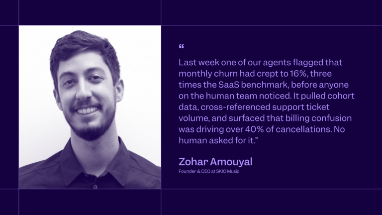 Mixpanel MCP customer quote SKIO Music autonomous analysis